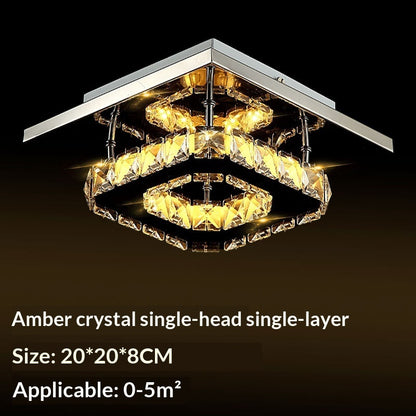 Modern Minimalist LED Crystal Ceiling Light