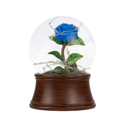 Resin Rose Preserved Flower Snowflake Ball Music Box