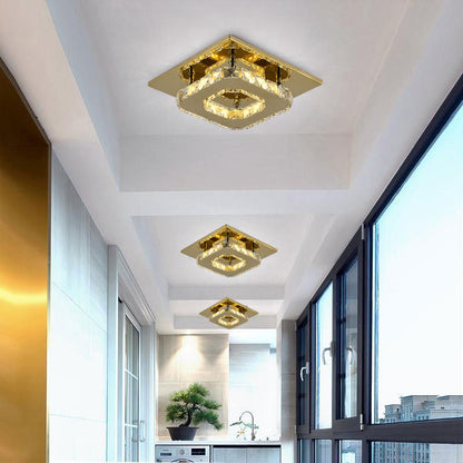 Modern Minimalist LED Crystal Ceiling Light