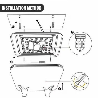Modern Square LED Ceiling Light Panel - 24W For Bathroom, Kitchen, Bedroom Storage & Home Organization