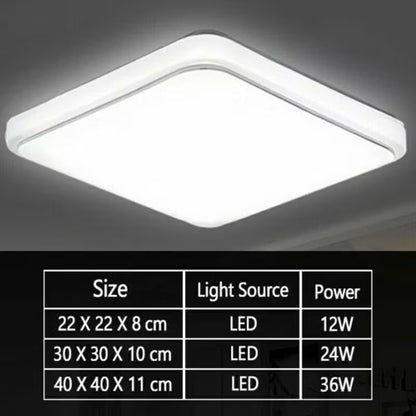 Modern Square LED Ceiling Light Panel - 24W For Bathroom, Kitchen, Bedroom Storage & Home Organization